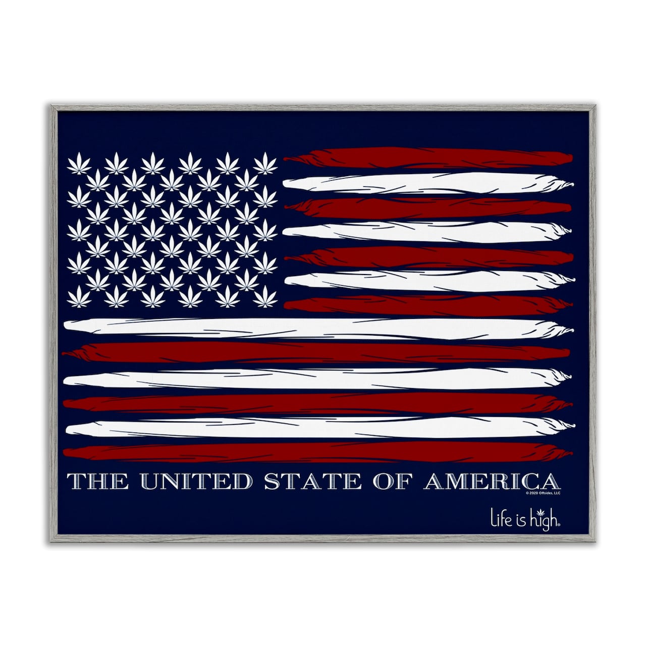 Stupell Industries Herb America Flag Framed Giclee Art